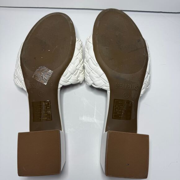 Dream Pairs Womens‎ White Braided Slip On Sandals Size 10 - Picture 8 of 10